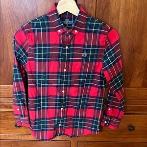Vineyard Vines Kid’s Red and Green Plaid Shirt